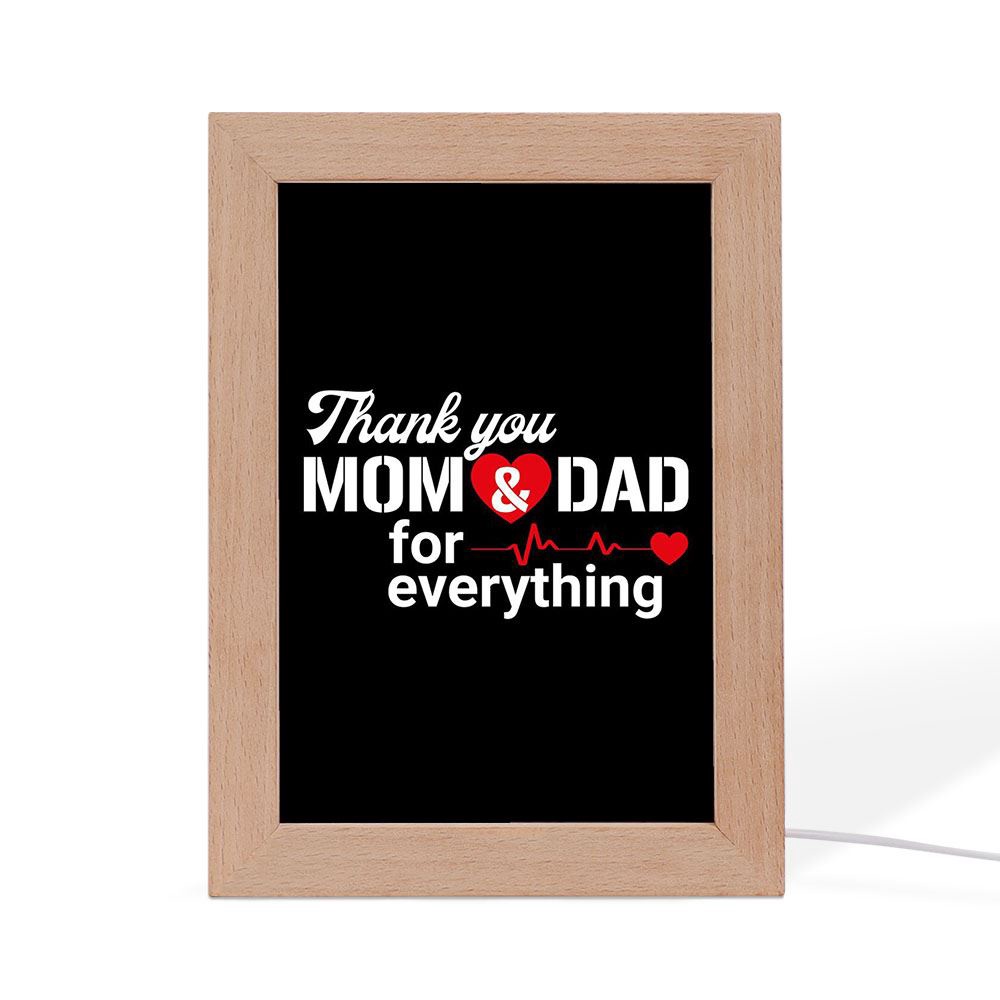 Thanks Mom And Dad Frame Lamp, Picture Frame Light, Frame Lamp, Mother’s Day Gifts
