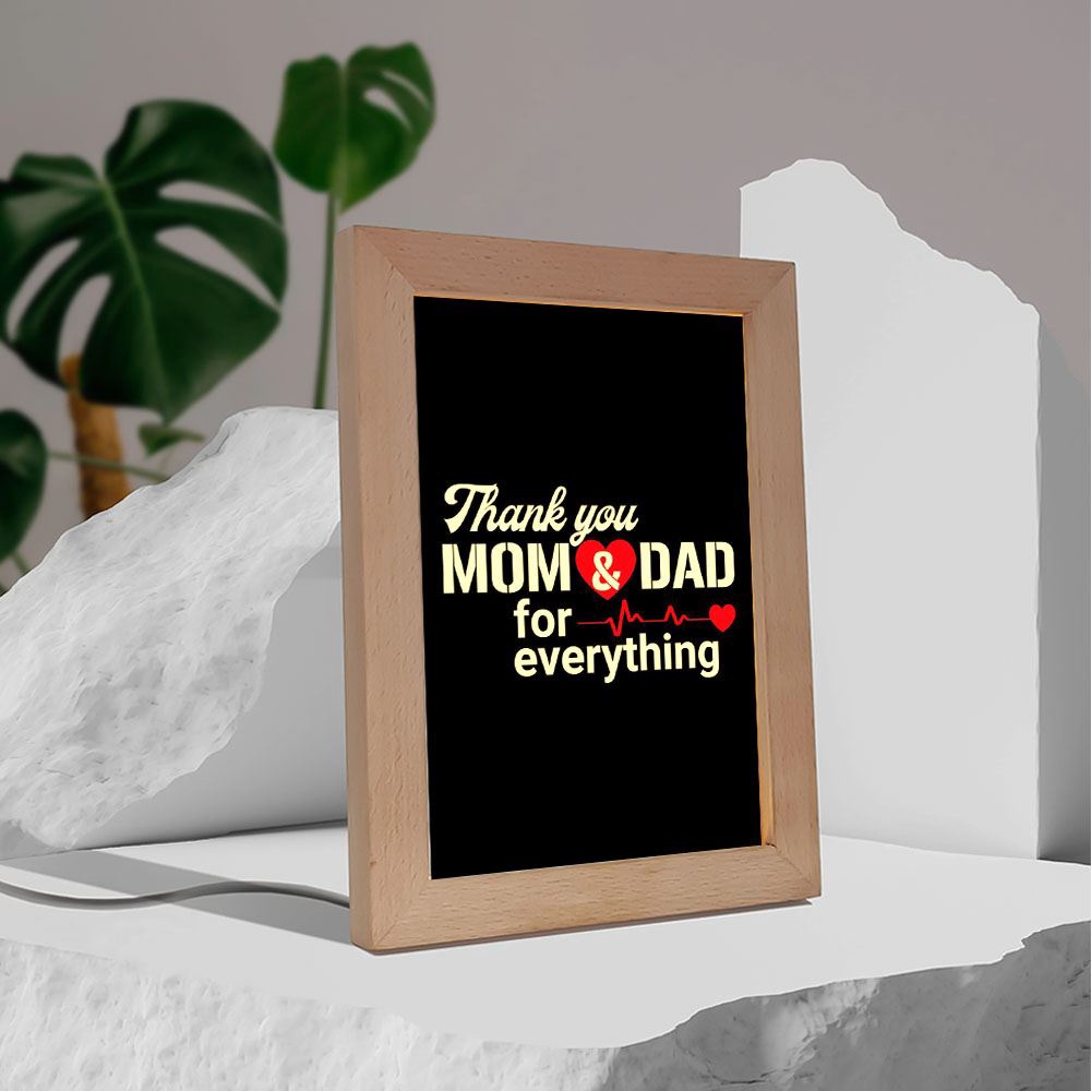 Thanks Mom And Dad Frame Lamp, Picture Frame Light, Frame Lamp, Mother’s Day Gifts