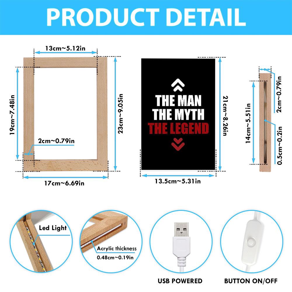 The Man Frame Lamp, Picture Frame Light, Frame Lamp, Mother’s Day Gifts