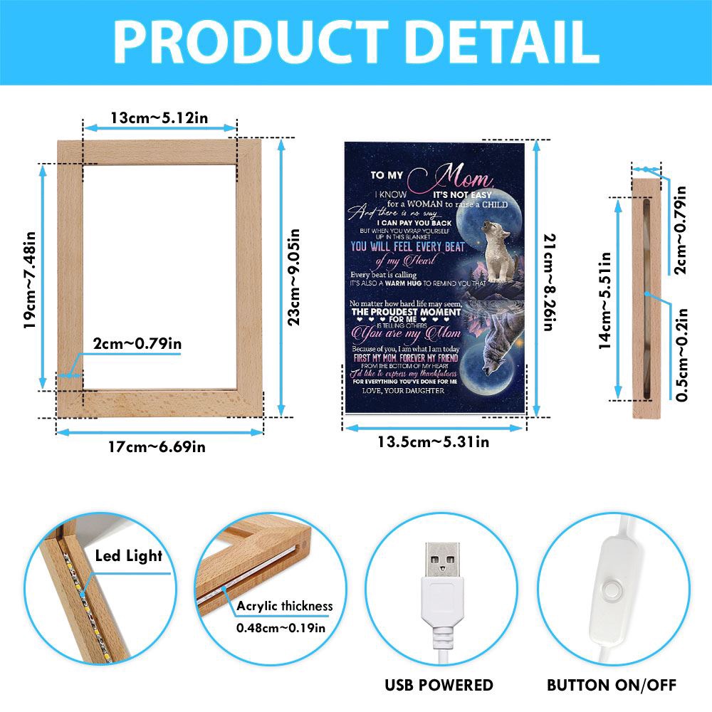 The Proundest Moment For Me Frame Lamp, Picture Frame Light, Frame Lamp, Mother’s Day Gifts