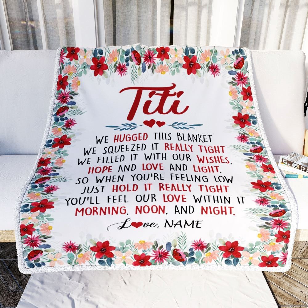 Titi Blanket From Niece Nephew We Hugged This Blanket, Personalized Blanket For Mom, Mother’s Day Gifts Blanket