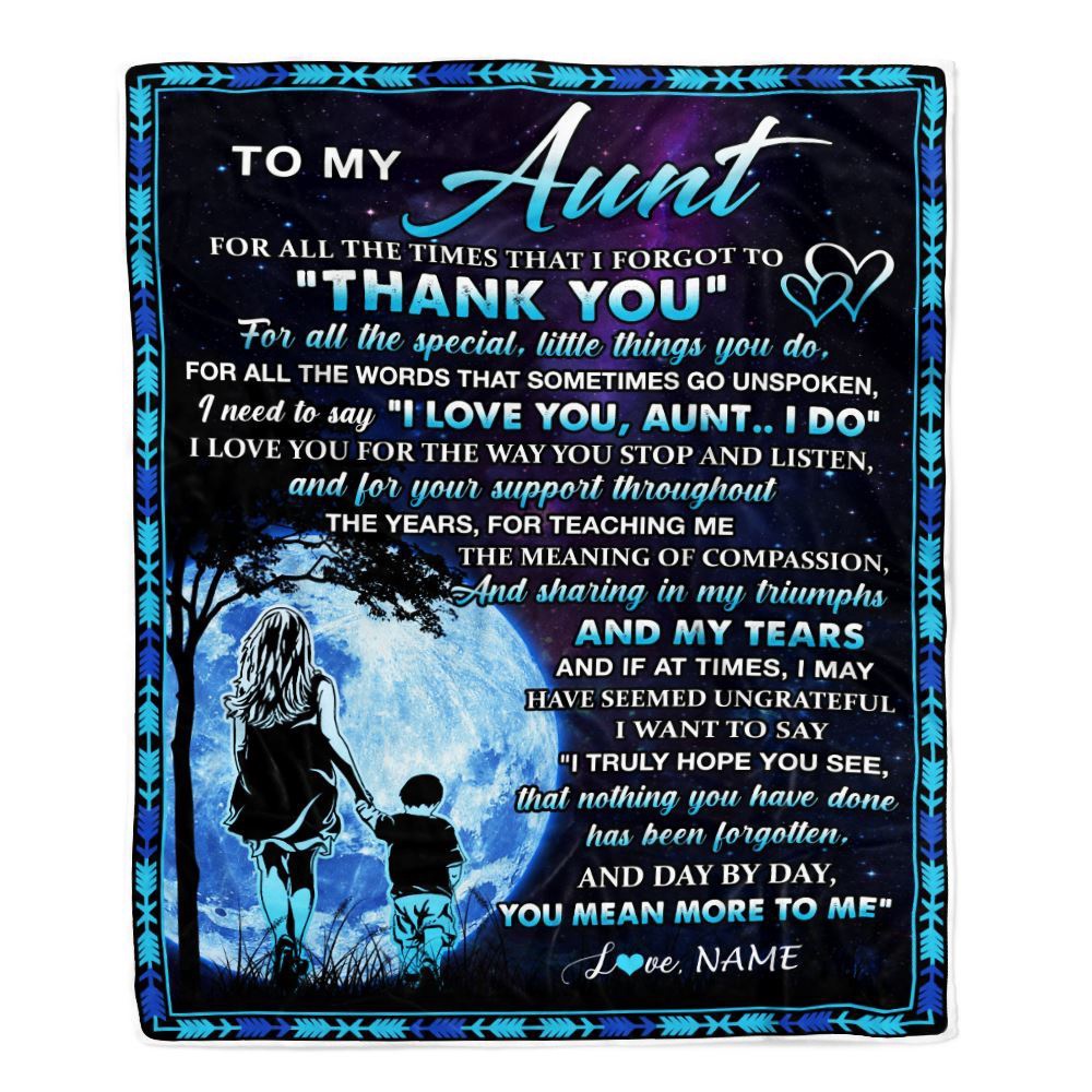 To My Aunt Blanket From Nephew Thank You Day By Day, Personalized Blanket For Mom, Mother’s Day Gifts Blanket