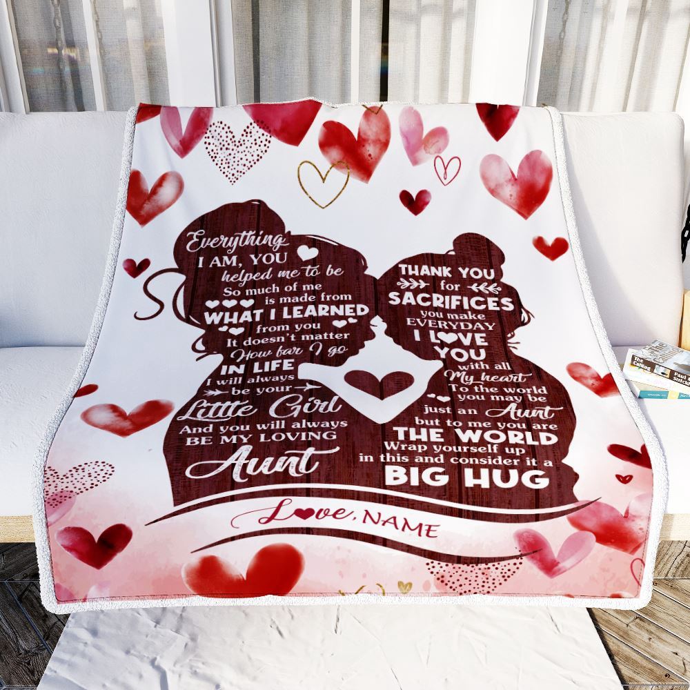 To My Aunt Blanket From Niece I Love You With All My Heart Thank You, Personalized Blanket For Mom, Mother’s Day Gifts Blanket