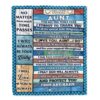 To My Aunt Blanket From Niece Nephew Wood Thank You For Being, Personalized Blanket For Mom, Mother’s Day Gifts Blanket