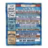 To My Aunt Blanket From Niece Nephew Wood Thank You I Love You, Personalized Blanket For Mom, Mother’s Day Gifts Blanket