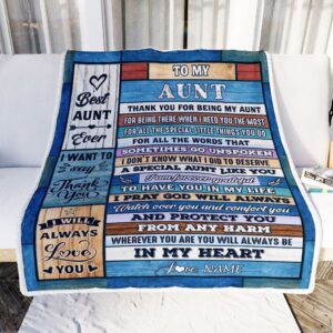 To My Aunt Blanket From Niece Nephew Wood Thank You For Being Personalized Blanket For Mom Mother s Day Gifts Blanket 2 os9t1o.jpg