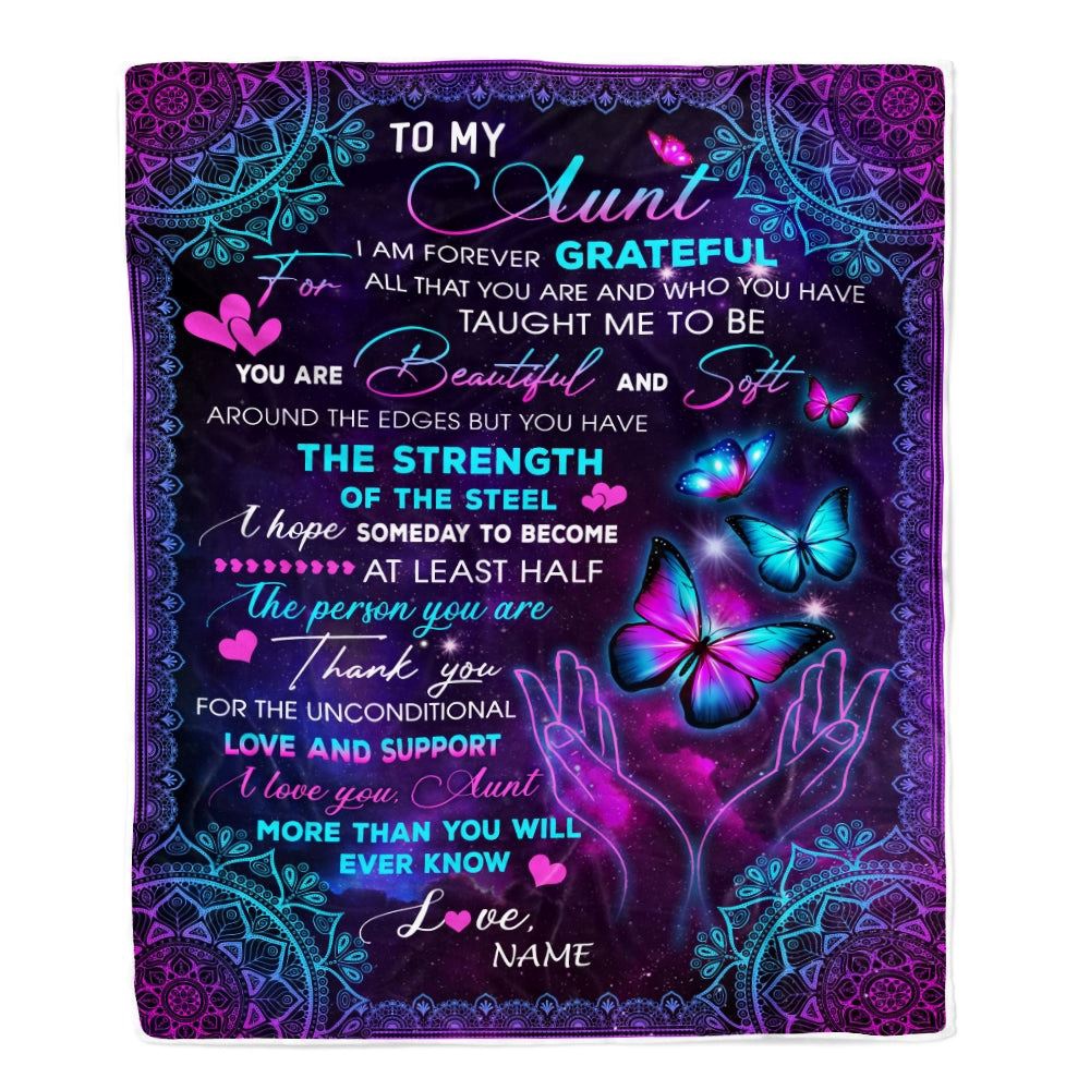 To My Aunt Blanket From Niece Nephew You Are Beautiful Butterfly, Personalized Blanket For Mom, Mother’s Day Gifts Blanket