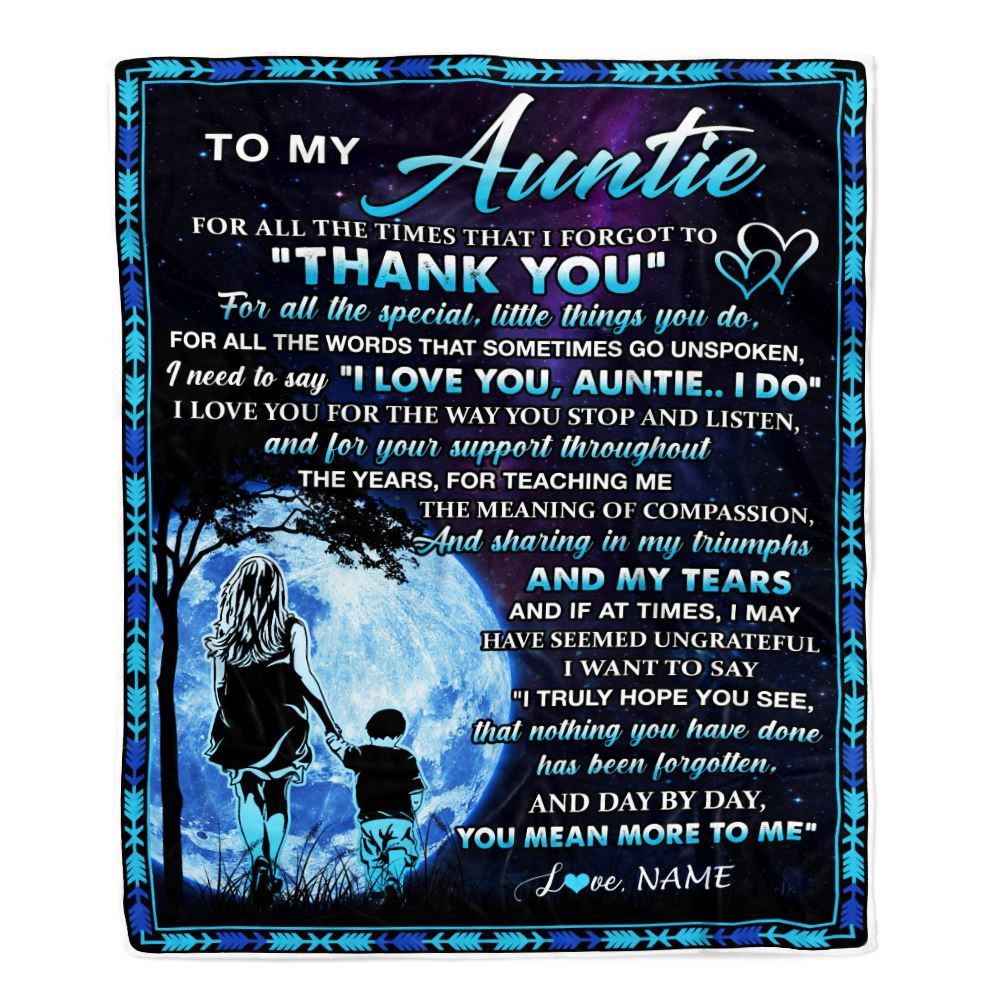To My Auntie Blanket From Nephew Thank You Day By Day, Personalized Blanket For Mom, Mother’s Day Gifts Blanket