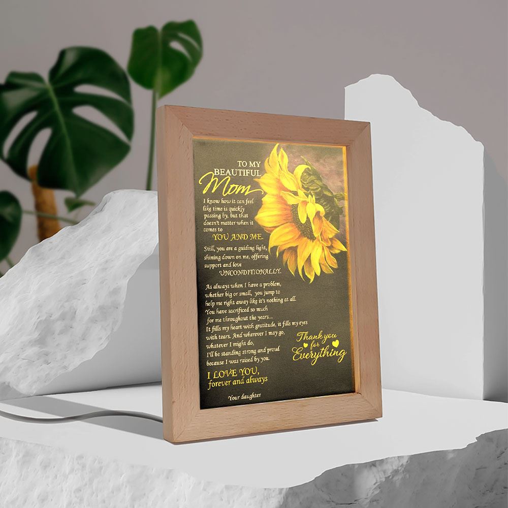 To My Beautiful Mom Premium Frame Lamp, Picture Frame Light, Frame Lamp, Mother’s Day Gifts