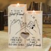 To My Best Friend Wooden Candlestick, Because Of You, I Smile A Lot More, Heart Candle Holder For Friend, Mothers Day Candle