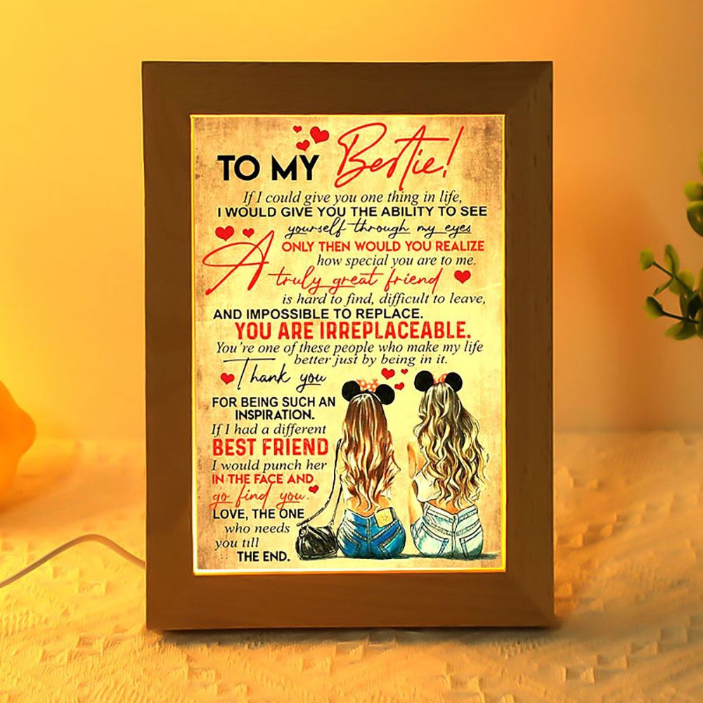 To My Bestie Best Friend Frame Lamp, Picture Frame Light, Frame Lamp, Mother’s Day Gifts