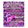 To My Bonus Mom Blanket from Daughter Son Floral Air Mail Letter I Love You Bonus, Personalized Blanket For Mom, Mother’s Day Gifts Blanket