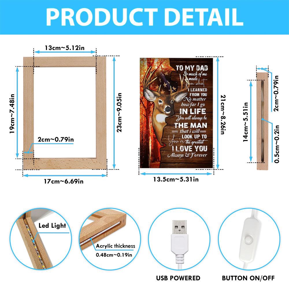 To My Dad Frame Lamp, Picture Frame Light, Frame Lamp, Mother’s Day Gifts