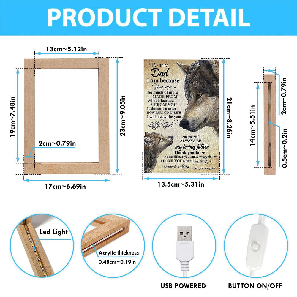 To My Dad Frame Lamps, Picture Frame Light, Frame Lamp, Mother’s Day Gifts