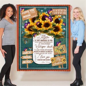 To My Daughter Dad Love You Sunflower Gift Ideas Blanket Blankets For Mothers Day 3 rauwjm.jpg