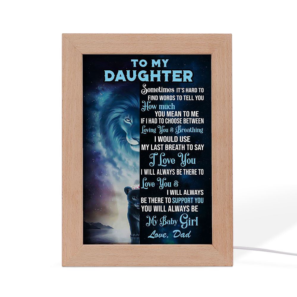 To My Daughter My Baby Girl Frame Lamp, Picture Frame Light, Frame Lamp, Mother’s Day Gifts