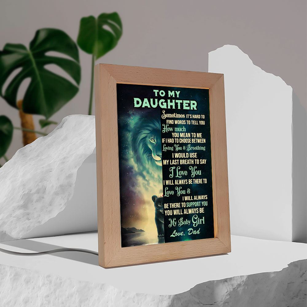 To My Daughter My Baby Girl Frame Lamp, Picture Frame Light, Frame Lamp, Mother’s Day Gifts
