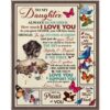 To My Daughter Straighten Crown Braver Stronger Loved Wrap Yourself Gift From Mom Dad Fleece Blanket, Blankets For Mothers Day