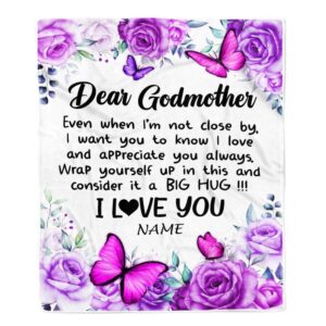 To My Godmother Blanket From Goddaughter Niece Butterfly Love And Appreciate, Mother Day Blanket, Personalized Blanket For Mom