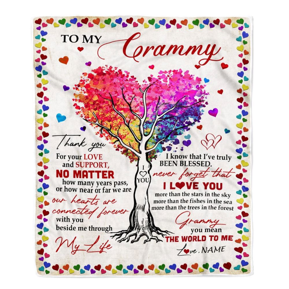 To My Grammy Blanket From Grandkids Never Forget That I Love You You Mean The World to Me, Mother Day Blanket, Personalized Blanket For Mom
