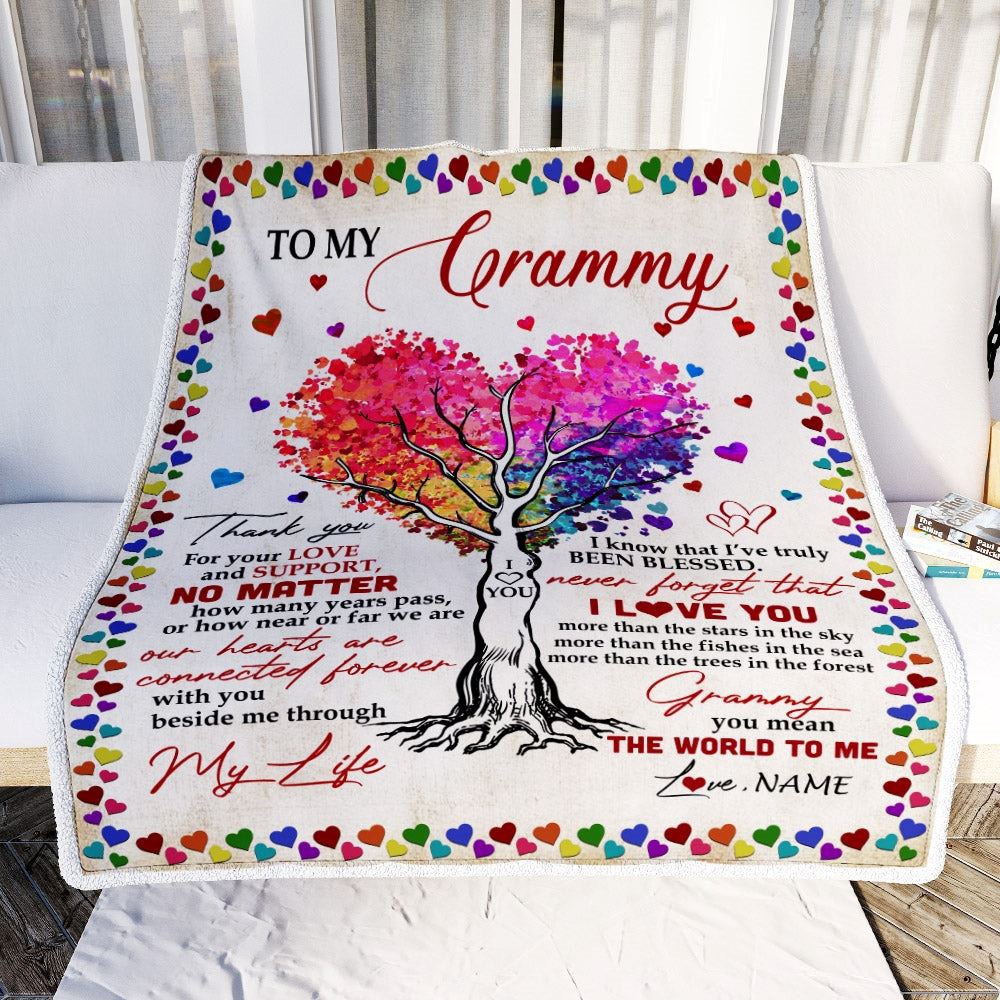 To My Grammy Blanket From Grandkids Never Forget That I Love You You Mean The World to Me, Mother Day Blanket, Personalized Blanket For Mom