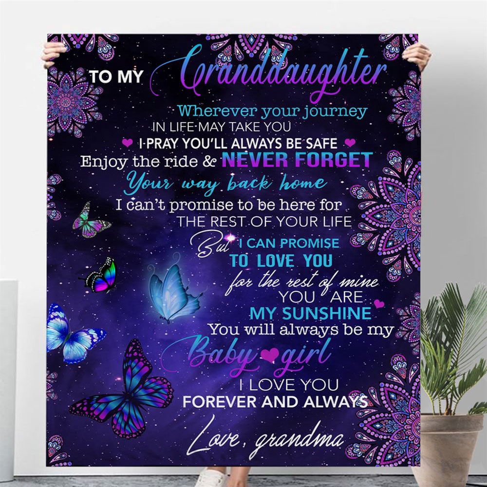 To My Granddaughter Grandma Love You For The Rest Of Mine Forever Always Mandala Gift Blanket, Blankets For Mothers Day