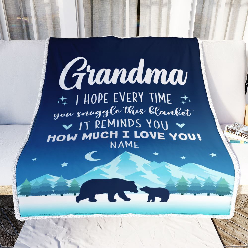 To My Grandma Blanket From Granddaughter Grandson I Hope Every Time Bear, Mother Day Blanket, Personalized Blanket For Mom To My Grandma Blanket From Granddaughter Grandson I Hope Every Time Bear, Mother Day Blanket, Personalized Blanket For Mom