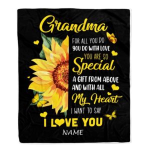To My Grandma Blanket From Grandkids Granddaughter&hellip;