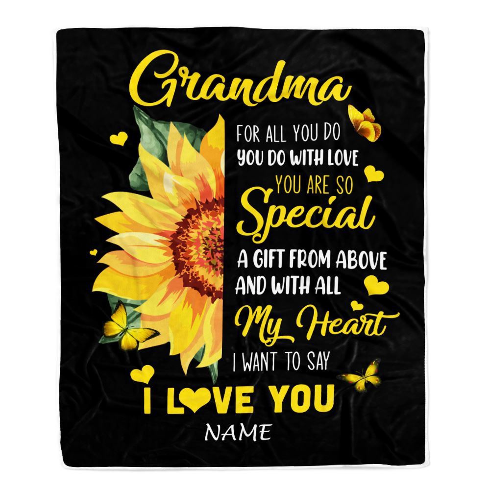 To My Grandma Blanket From Grandkids Granddaughter I Want To Say I Love You, Mother Day Blanket, Personalized Blanket For Mom To My Grandma Blanket From Grandkids Granddaughter I Want To Say I Love You, Mother Day Blanket, Personalized Blanket For Mom
