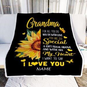 To My Grandma Blanket From Grandkids Granddaughter&hellip;