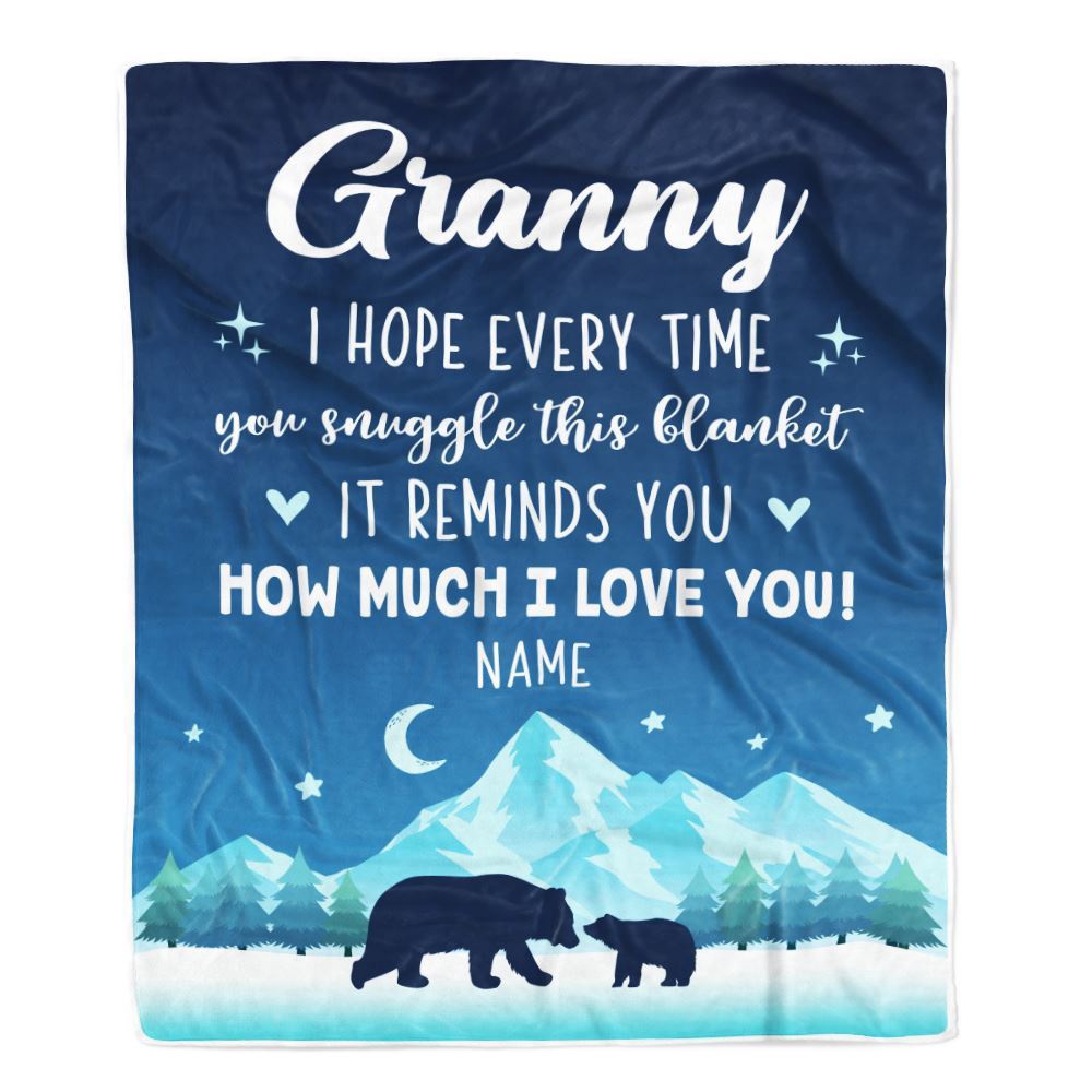To My Granny Blanket From Granddaughter Grandson I Hope Every Time Bear, Mother Day Blanket, Personalized Blanket For Mom To My Granny Blanket From Granddaughter Grandson I Hope Every Time Bear, Mother Day Blanket, Personalized Blanket For Mom
