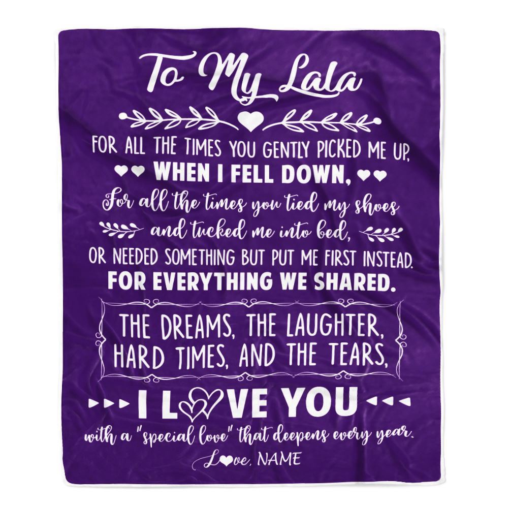 To My Lala Blanket From Grandkids I Love You With A Special Love, Mother Day Blanket, Personalized Blanket For Mom