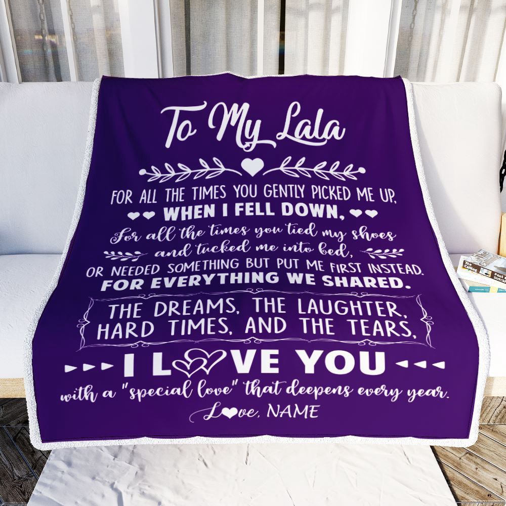 To My Lala Blanket From Grandkids I Love You With A Special Love, Mother Day Blanket, Personalized Blanket For Mom