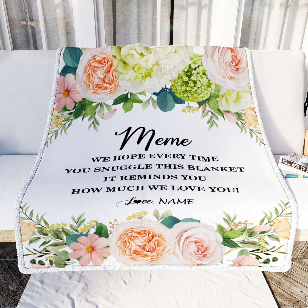 To My Meme Blanket From Grandkids How Much We Love You Flower, Mother Day Blanket, Personalized Blanket For Mom To My Meme Blanket From Grandkids How Much We Love You Flower, Mother Day Blanket, Personalized Blanket For Mom