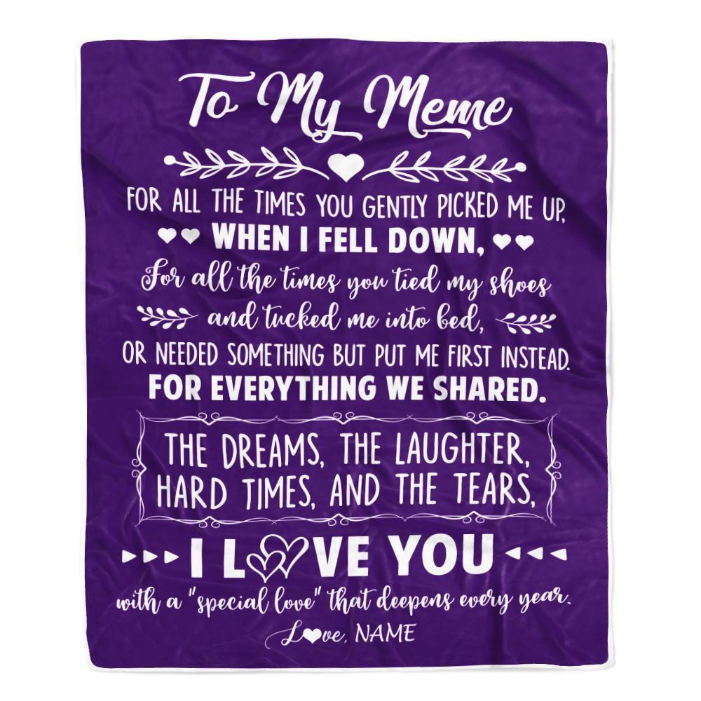 To My Meme Blanket From Grandkids I Love You With A Special Love, Mother Day Blanket, Personalized Blanket For Mom To My Meme Blanket From Grandkids I Love You With A Special Love, Mother Day Blanket, Personalized Blanket For Mom