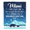 To My Mimi Blanket From Grandkids Floral Air Mail Letter I Love You, Mother Day Blanket, Personalized Blanket For Mom