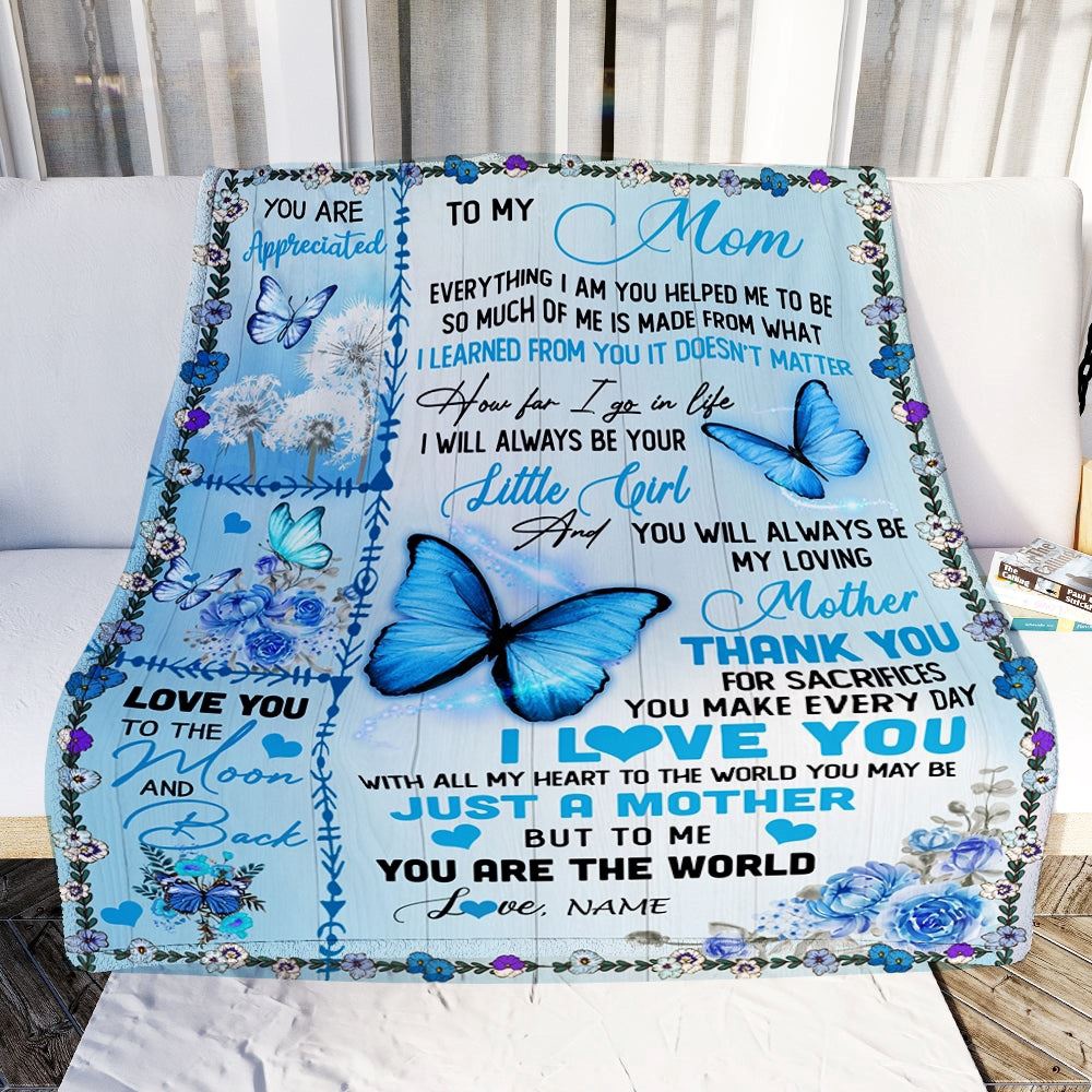 To My Mom Blanket From Daughter I Love You With All My Heart Butterfly, Mother Day Blanket, Personalized Blanket For Mom To My Mom Blanket From Daughter I Love You With All My Heart Butterfly, Mother Day Blanket, Personalized Blanket For Mom