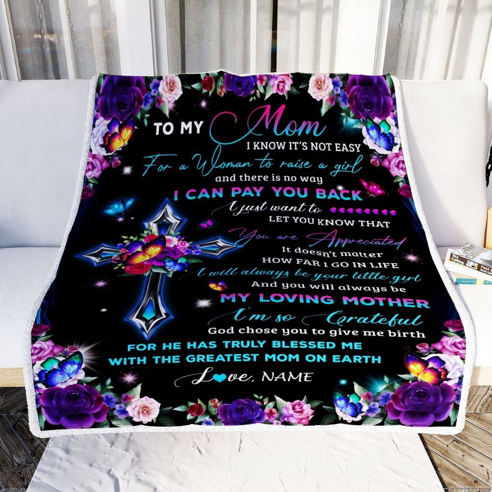 To My Mom Blanket From Daughter Letter Love You Cross Christian, Mother Day Blanket, Personalized Blanket For Mom To My Mom Blanket From Daughter Letter Love You Cross Christian, Mother Day Blanket, Personalized Blanket For Mom