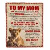 To My Mom Blanket From Daughter Lion My Loving Father I Love You Mom, Mother Day Blanket, Personalized Blanket For Mom To My Mom Blanket From Daughter Lion My Loving Father I Love You Mom, Mother Day Blanket, Personalized Blanket For Mom