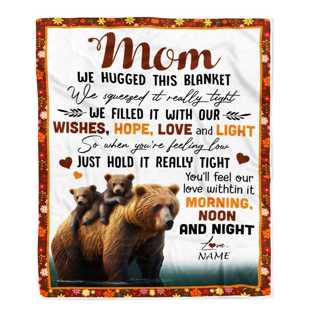 To My Mom Blanket From Daughter Son Bear I Love You Mom, Mother Day Blanket, Personalized Blanket For Mom To My Mom Blanket From Daughter Son Bear I Love You Mom, Mother Day Blanket, Personalized Blanket For Mom