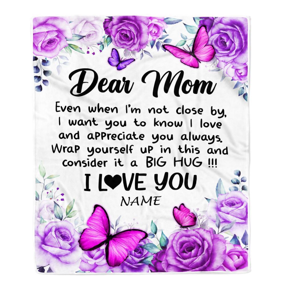 To My Mom Blanket From Daughter Son Butterfly Love And Appreciate Mom, Mother Day Blanket, Personalized Blanket For Mom To My Mom Blanket From Daughter Son Butterfly Love And Appreciate Mom, Mother Day Blanket, Personalized Blanket For Mom