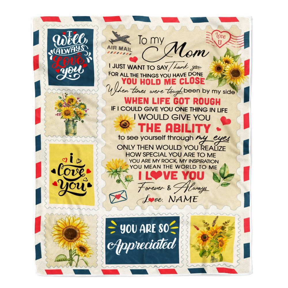 To My Mom Blanket From Daughter Son Mail Letter I Just Want To Say Thank You, Mother Day Blanket, Personalized Blanket For Mom To My Mom Blanket From Daughter Son Mail Letter I Just Want To Say Thank You, Mother Day Blanket, Personalized Blanket For Mom