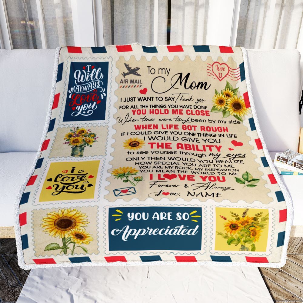 To My Mom Blanket From Daughter Son Mail Letter I Just Want To Say Thank You, Mother Day Blanket, Personalized Blanket For Mom To My Mom Blanket From Daughter Son Mail Letter I Just Want To Say Thank You, Mother Day Blanket, Personalized Blanket For Mom