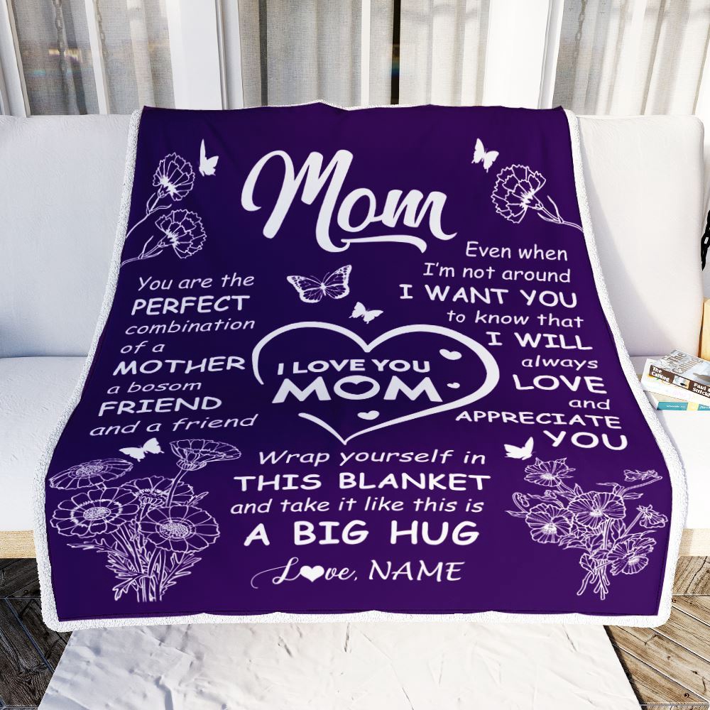 To My Mom Blanket From Daughter Son Purple You Are The Perfect Mom, Mother Day Blanket, Personalized Blanket For Mom To My Mom Blanket From Daughter Son Purple You Are The Perfect Mom, Mother Day Blanket, Personalized Blanket For Mom