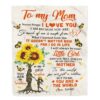 To My Mom Blanket From Daughter Son Sunflower Thank You I Love You, Mother Day Blanket, Personalized Blanket For Mom To My Mom Blanket From Daughter Son Sunflower Thank You I Love You, Mother Day Blanket, Personalized Blanket For Mom