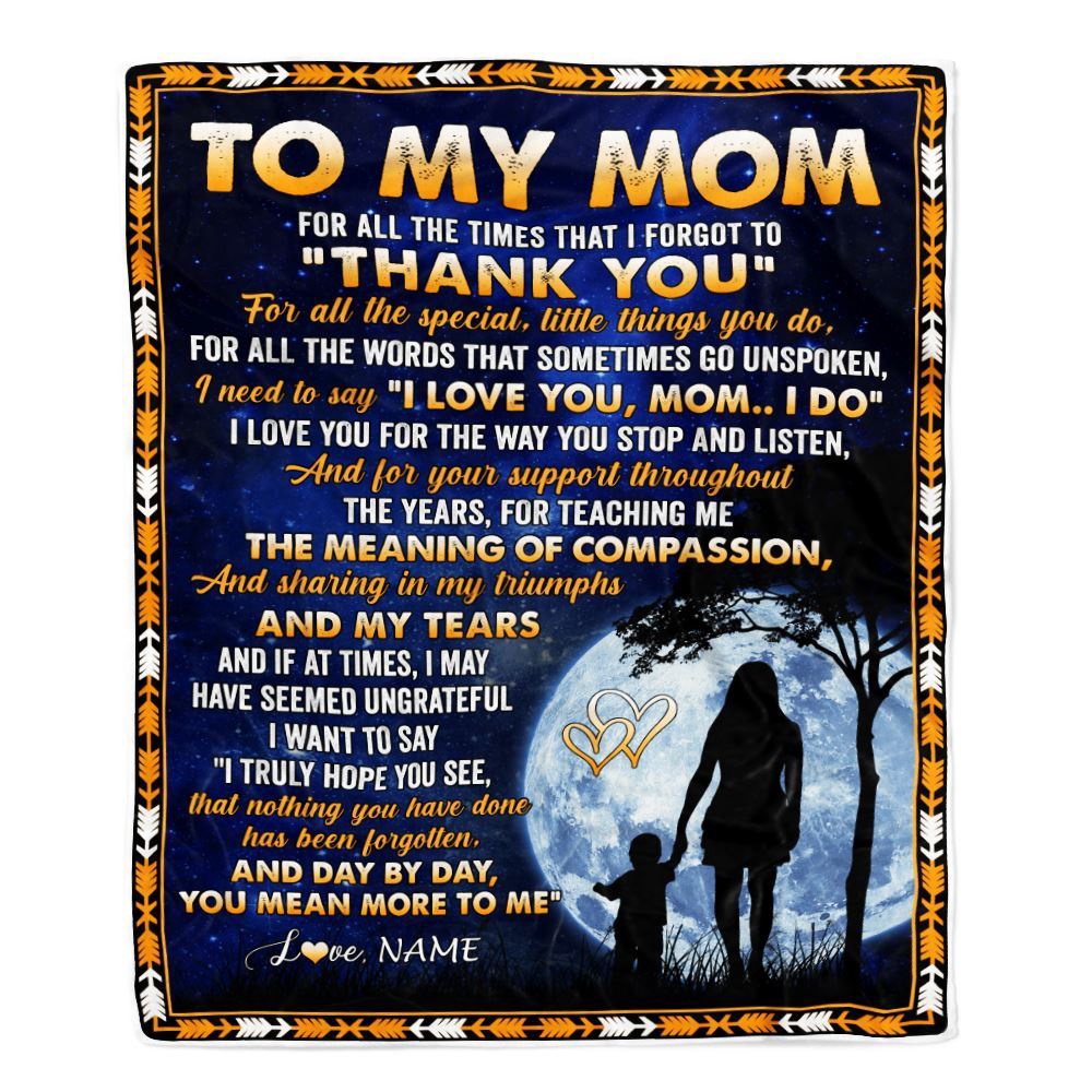 To My Mom Blanket From Daughter Son Thank You Grateful Love, Mother Day Blanket, Personalized Blanket For Mom