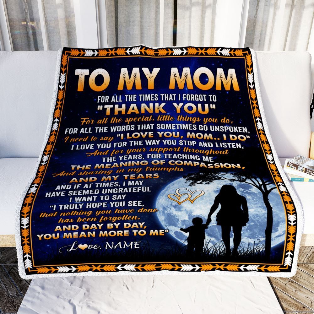 To My Mom Blanket From Daughter Son Thank You Grateful Love, Mother Day Blanket, Personalized Blanket For Mom