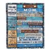 To My Mom Blanket From Daughter Son Wood I Love You Thank You, Mother Day Blanket, Personalized Blanket For Mom To My Mom Blanket From Daughter Son Wood I Love You Thank You, Mother Day Blanket, Personalized Blanket For Mom