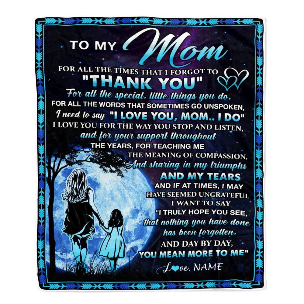 To My Mom Blanket From Daughter Thank You Day By Day, Mother Day Blanket, Personalized Blanket For Mom