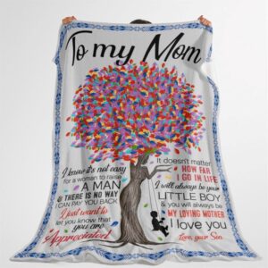 To My Mom Blanket From Son Colorful&hellip;